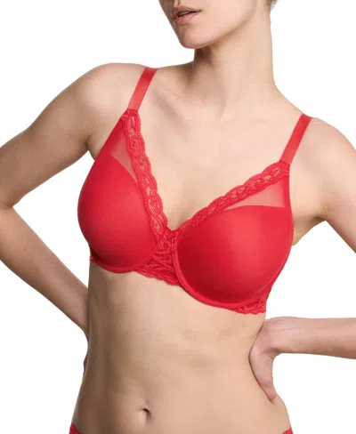 Natori Feathers Full Figure Plunge T-shirt Bra In Red