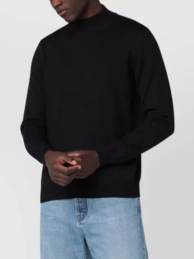 Tagliatore Wool Turtleneck Sweater Long Sleeves In Black