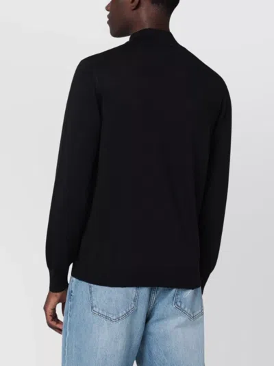 Tagliatore Wool Turtleneck Sweater Long Sleeves In Black