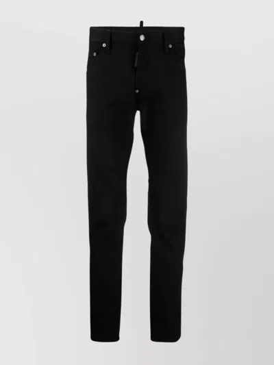 Dsquared2 Five-pocket Trousers Featuring Belt Loops In Black