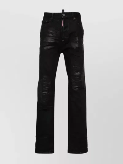 Dsquared2 Five-pocket Trousers With Belt Loops Design In Black