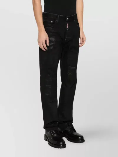Dsquared2 Five-pocket Trousers With Belt Loops Design In Black