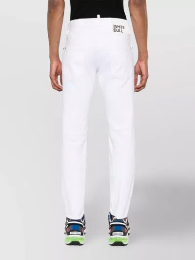 Dsquared2 Slim-fit Denim Pants With Five-pocket Design In White