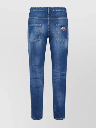 Dsquared2 Stylish Trousers Five-pocket Design In Blue