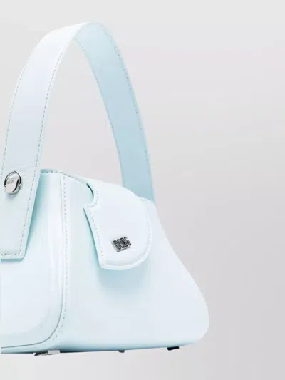 Gcds Mini Handbag Structured Shape Top Handle In Blue