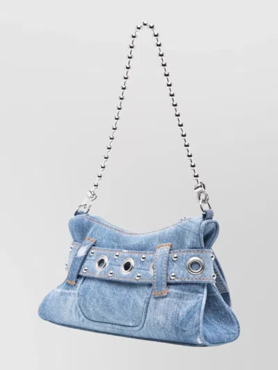 Dsquared2 Chic Clutch Bag Chain Strap In Blue