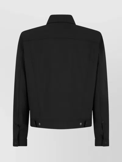 Dsquared2 Long Sleeve Collared Coat With Chest Pockets In Black