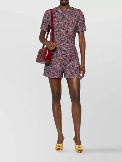 Gucci Textured Wool Dress Featuring Signature Buttons In Brown