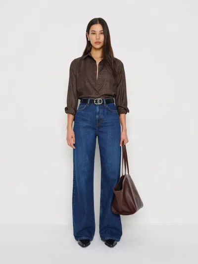 Reformation Alfie Relaxed Shirt In Brown