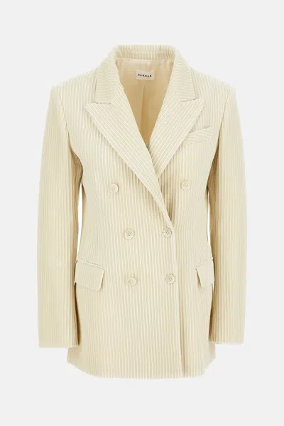 P.a.r.o.s.h Structured White Jacket With Design In Neutral