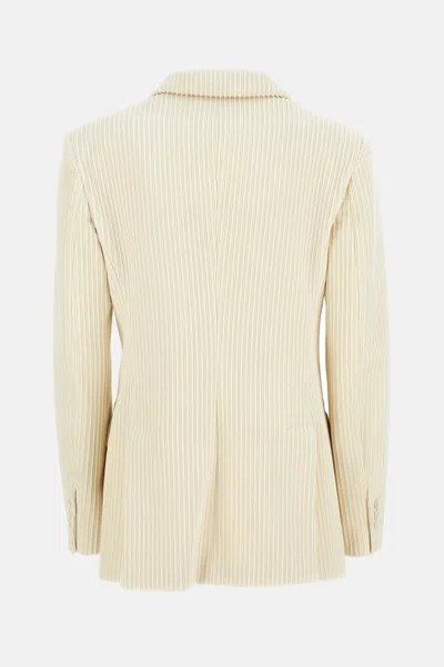 P.a.r.o.s.h Structured White Jacket With Design In Neutral