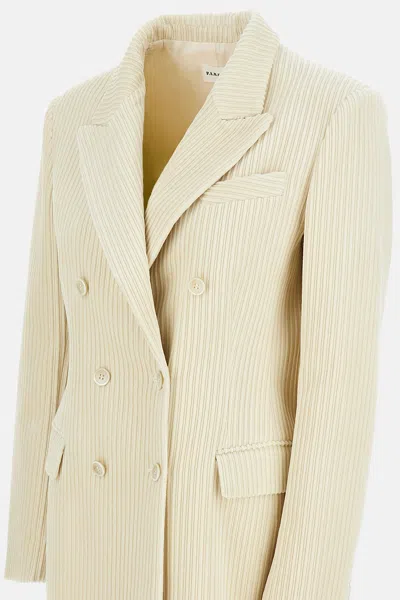 P.a.r.o.s.h Structured White Jacket With Design In Neutral