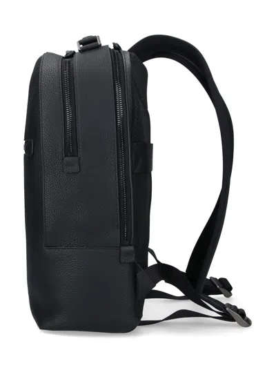 Ferragamo Textured Backpack Adjustable Straps In Black