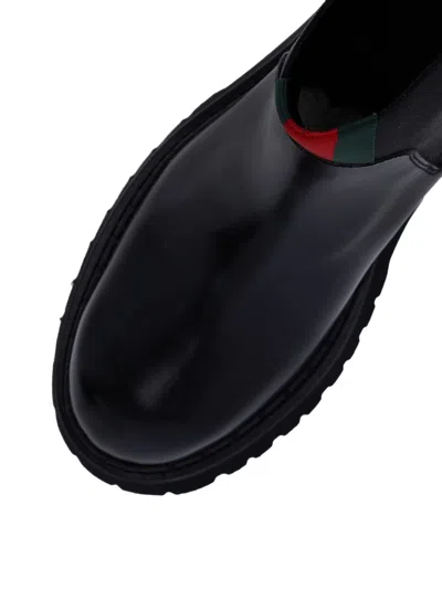 Gucci Boots With Web Ribbon In Black