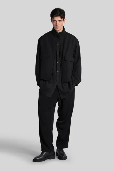 Yohji Yamamoto Casual Jacket In Black Wool In Black