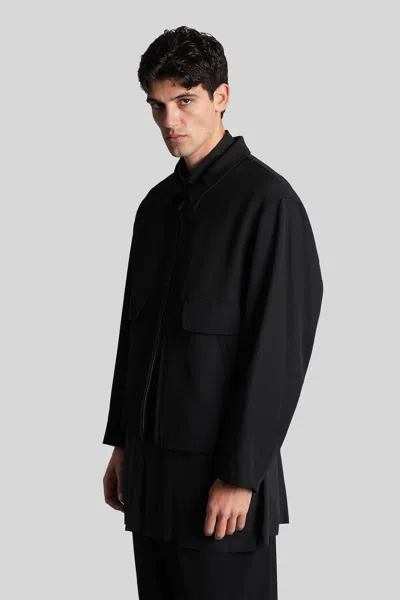 Yohji Yamamoto Casual Jacket In Black Wool In Black
