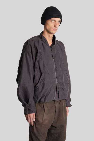 Ziggy Chen Bomber Jacket In Viola Cotton In Purple