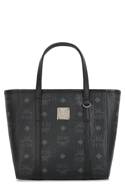 Mcm Mini Toni Monogram Top Handle Bags In Black