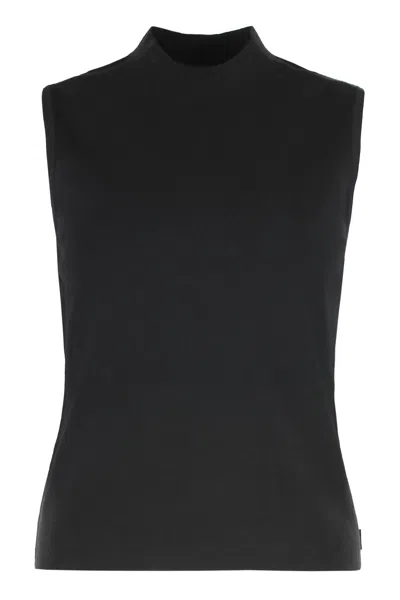 Calvin Klein Tank Top In A Viscose Blend In Black