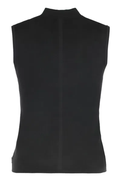 Calvin Klein Tank Top In A Viscose Blend In Black