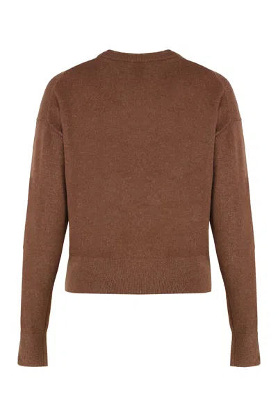 Calvin Klein Cashmere Crew Neck Knitwear In Brown
