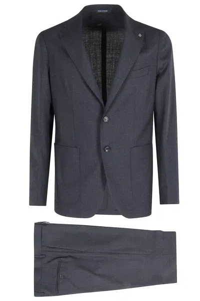 Tagliatore Notched Lapel Two-piece Suit In Gray
