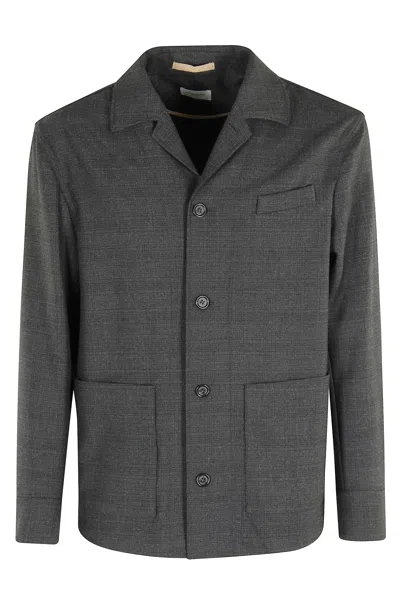 Paolo Pecora Overshirt In Glencheck In Gray