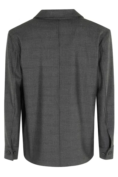 Paolo Pecora Overshirt In Glencheck In Gray