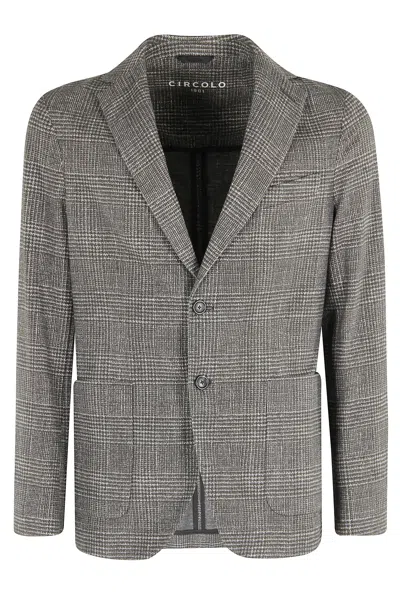 Circolo 1901 Double-breasted Tailored Jacket With Classic Check Pattern In Black
