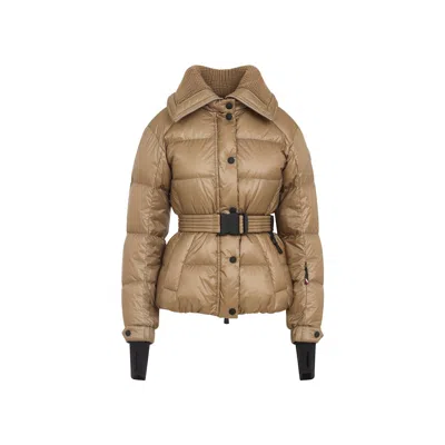 Moncler Polyamide Padded Jacket Adjustable Belt In Brown