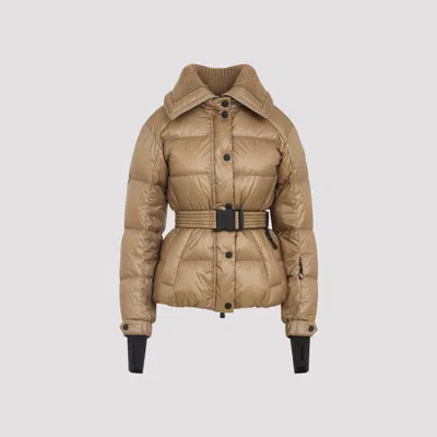 Moncler Polyamide Padded Jacket Adjustable Belt In Brown