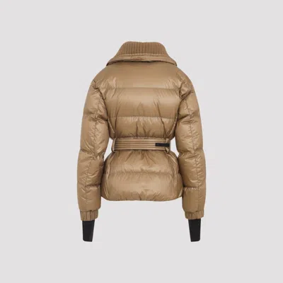 Moncler Polyamide Padded Jacket Adjustable Belt In Brown