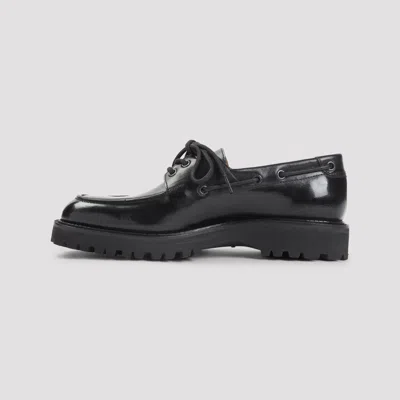 John Lobb Black Tide Dew Hide Hilly Calf Leather Derbies In Black