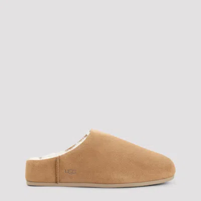Ugg Slip-on Sandals With Smooth Suede Exterior In Brown