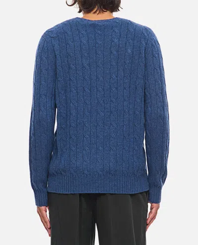 Polo Ralph Lauren Cotton Jumper With Cable Knit Design In Blue