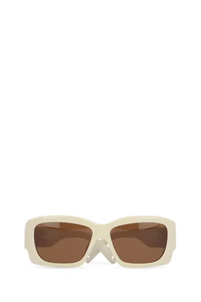 Jacquemus Light Beige Rectangular Sunglasses In Neutral