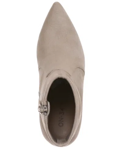 On 34th Women's Lydiaa Pointed-toe Block-heel Booties, Created For Macy's In Neutral