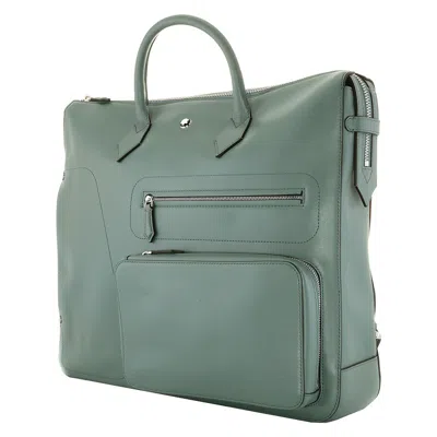 Montblanc Pewter Soft 24/7 Tote Bag In Green