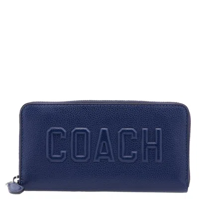 Coach Deep Blue Accordion Wallet With  Graphic In Blue