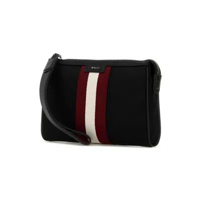Bally Code Pouch In Black Nylon In Black
