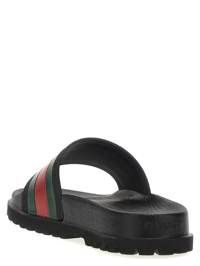 Gucci Pantoletten Mit Webdetail In Black