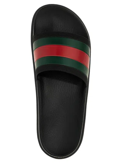 Gucci Pantoletten Mit Webdetail In Black