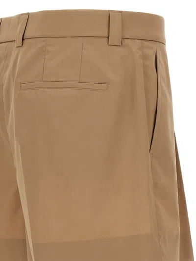 Gucci Tailored Cotton Shorts With Pockets And Pleats In Neutral