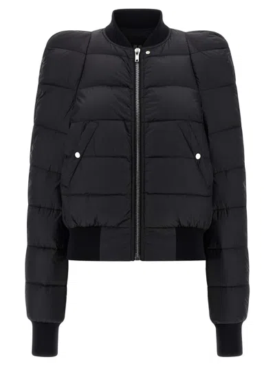 Rick Owens Modern Quilted Down Jacket Pockets In Black