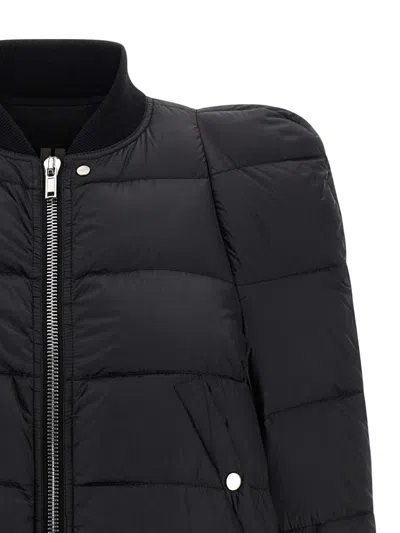 Rick Owens Modern Quilted Down Jacket Pockets In Black