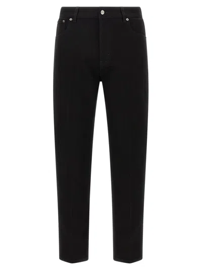 Gucci Cropped Denim Trousers Five Pocket Style In Black