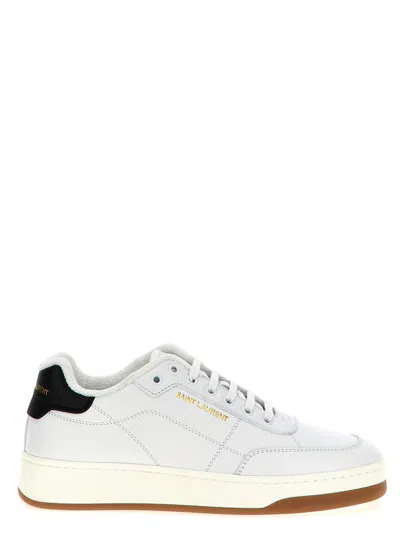 Saint Laurent Sl61 Smooth Leather Sneakers In White