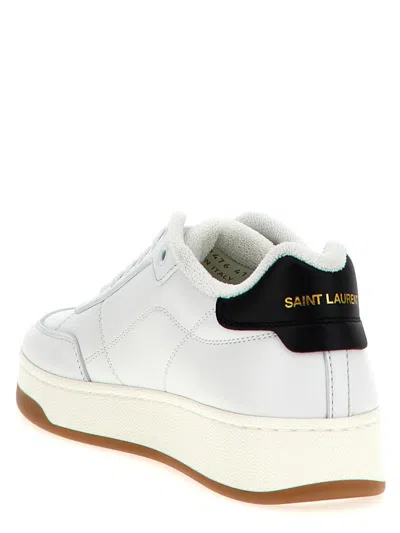 Saint Laurent Sl61 Smooth Leather Sneakers In White