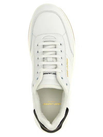 Saint Laurent Sl61 Smooth Leather Sneakers In White