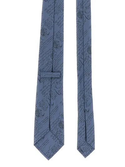 Berluti Classic Scritto Tie In Blue